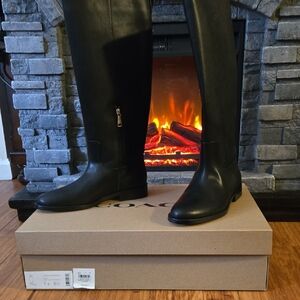 Coach Black Knee High Boots Genuine Leather